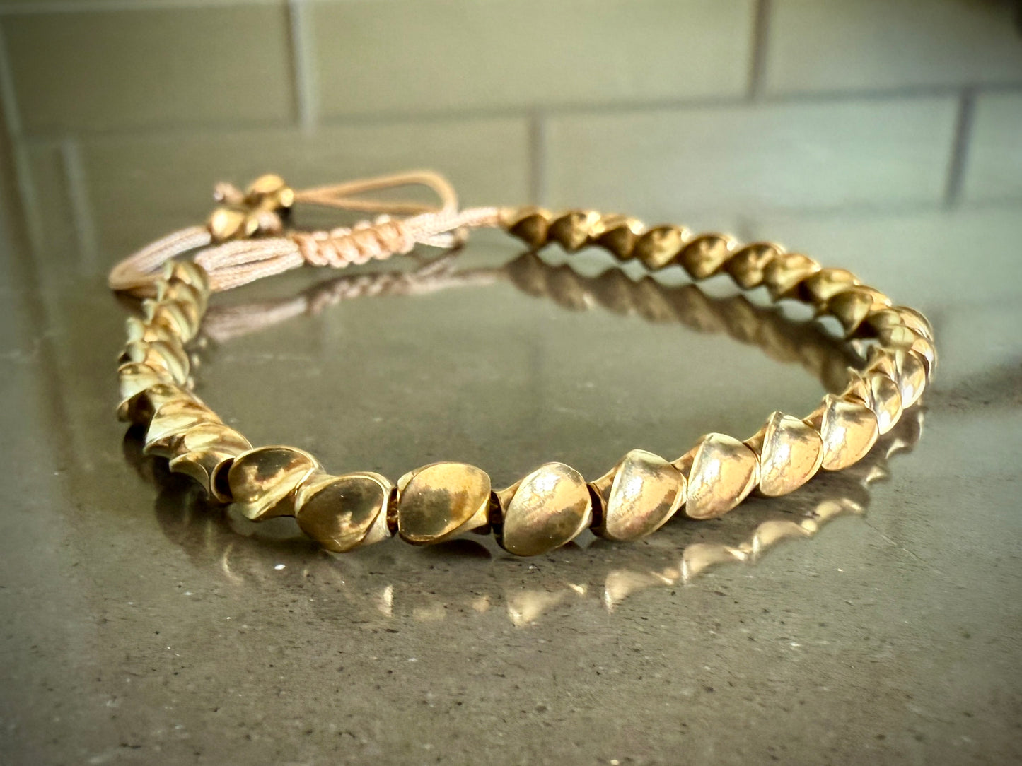 Copper Bracelet with Adjustable Braid Closure
