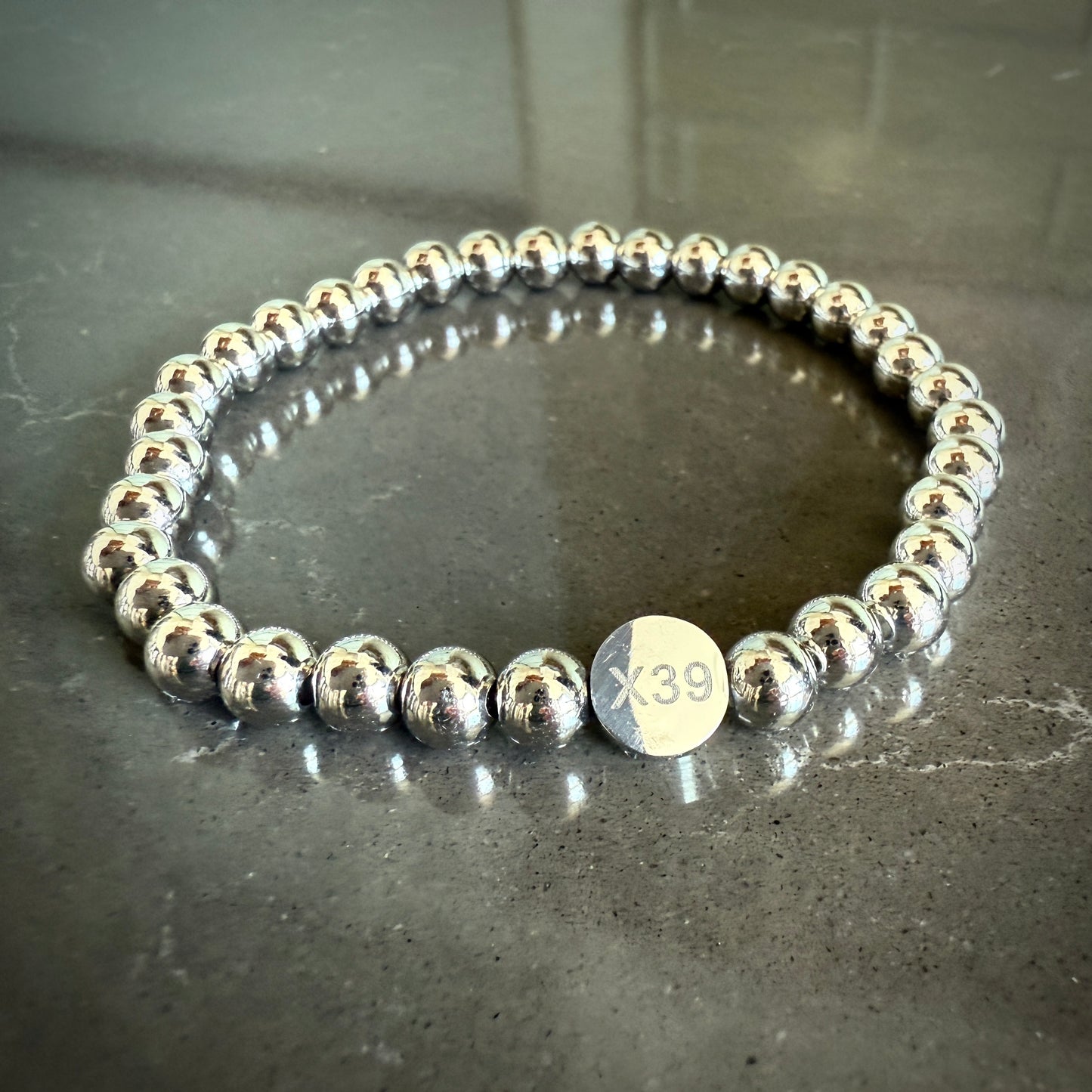 Jewelry - 14K White Gold & Copper Bracelet with X39 charm