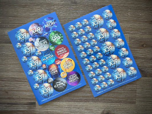 Sticker Label Sheets - One X39 and One Variety